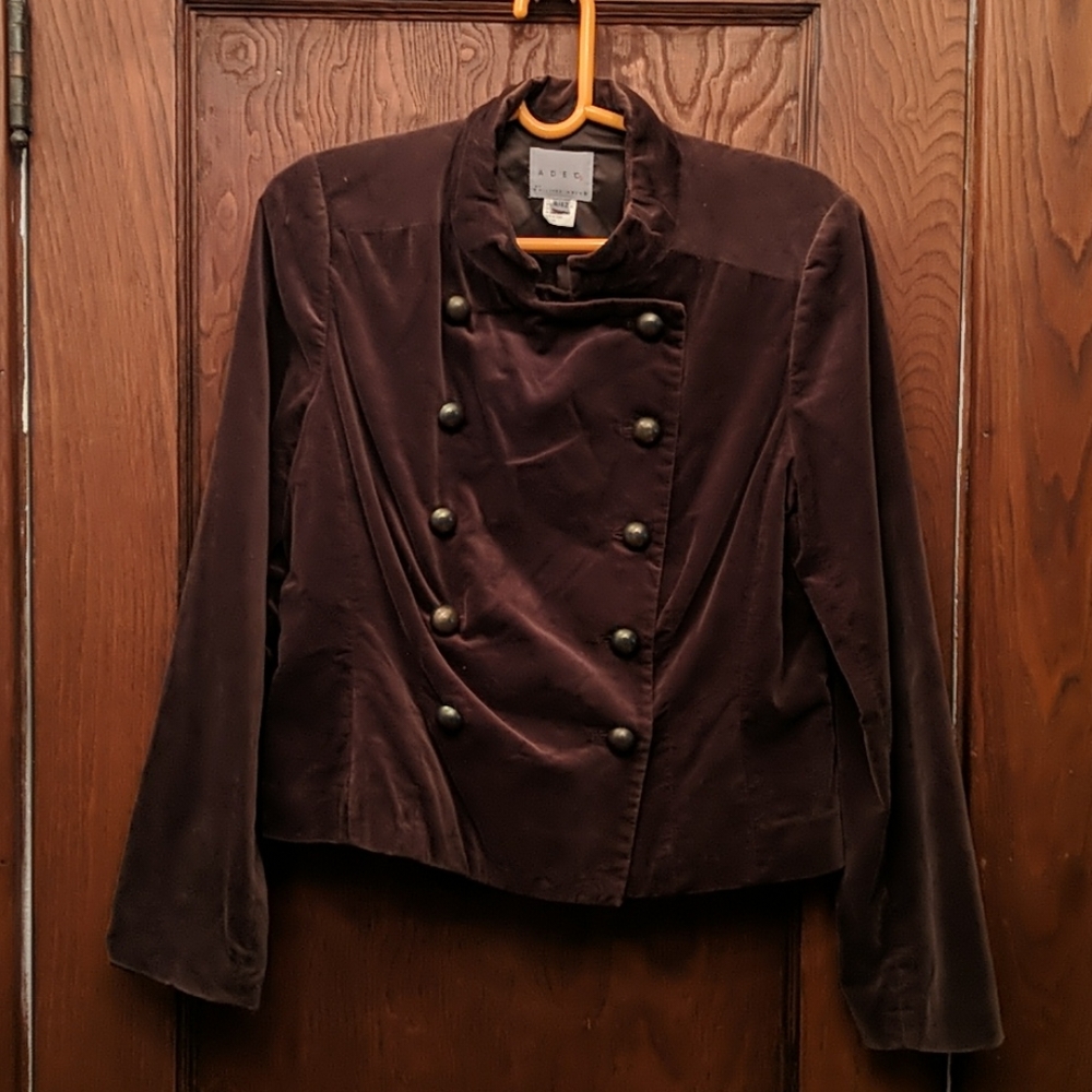 Vintage Brown size 8 Velvet Double Breasted Jacket